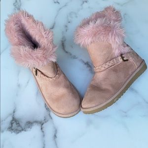 Children’s Place Blush Pink Faux Suede Boots Sz 2